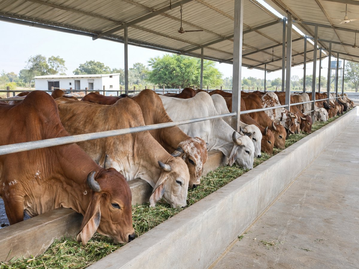 Indian cow dairy source for organic manure feedstock