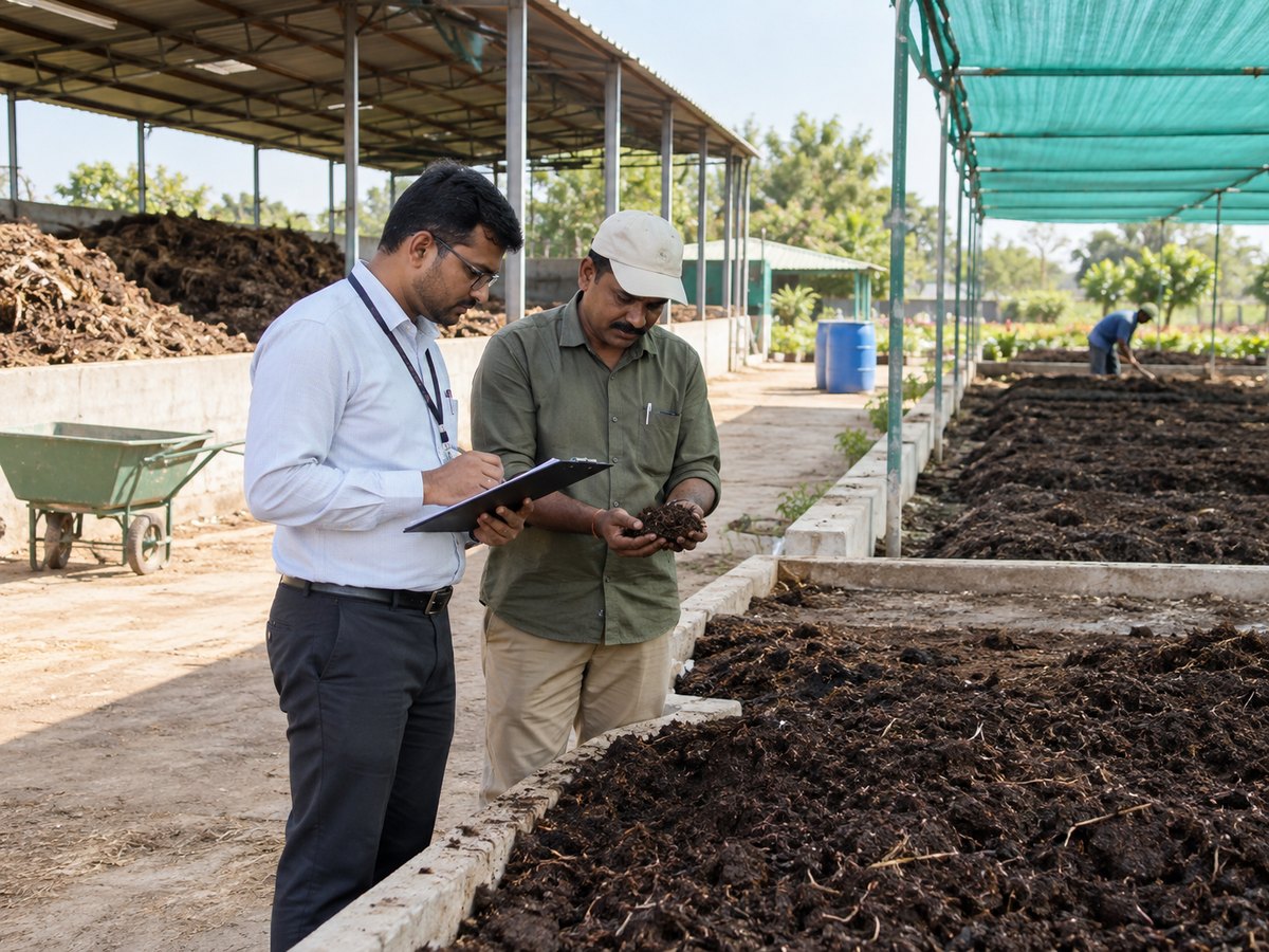 Vermicompost production facility inspection