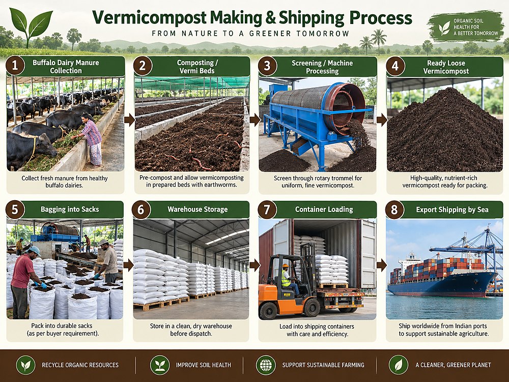 Vermicompost process quality control packing and shipping chart
